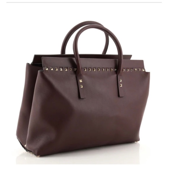 Valentino Garavani Rockstud Convertible Top Handle Bag Leather Large - Picture 3 of 5